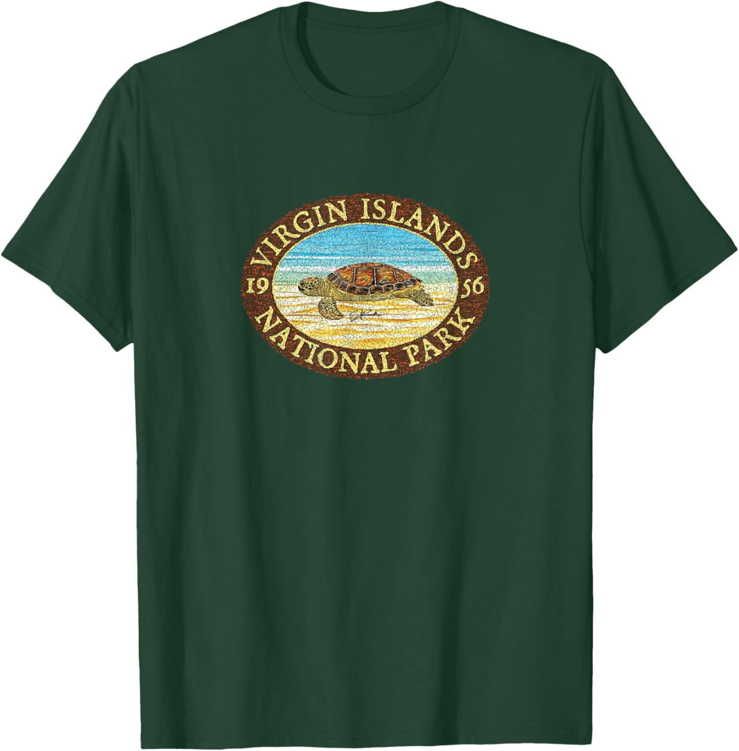 JCombs: Virgin Islands National Park, Sea Turtle on Beach T-Shirt - T-Shirt | Forest