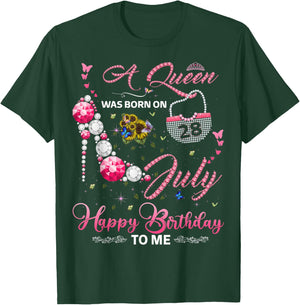 A Queen was born on 28th July Birthday for Queens girls T-Shirt - T-Shirt | Forest