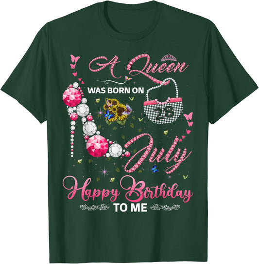 A Queen was born on 28th July Birthday for Queens girls T-Shirt - T-Shirt | Forest