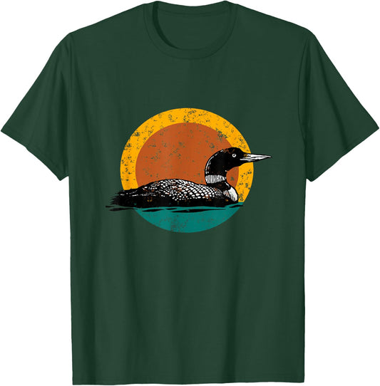 Faded Loon Earthy Design with Retro Colors T-Shirt - T-Shirt | Forest