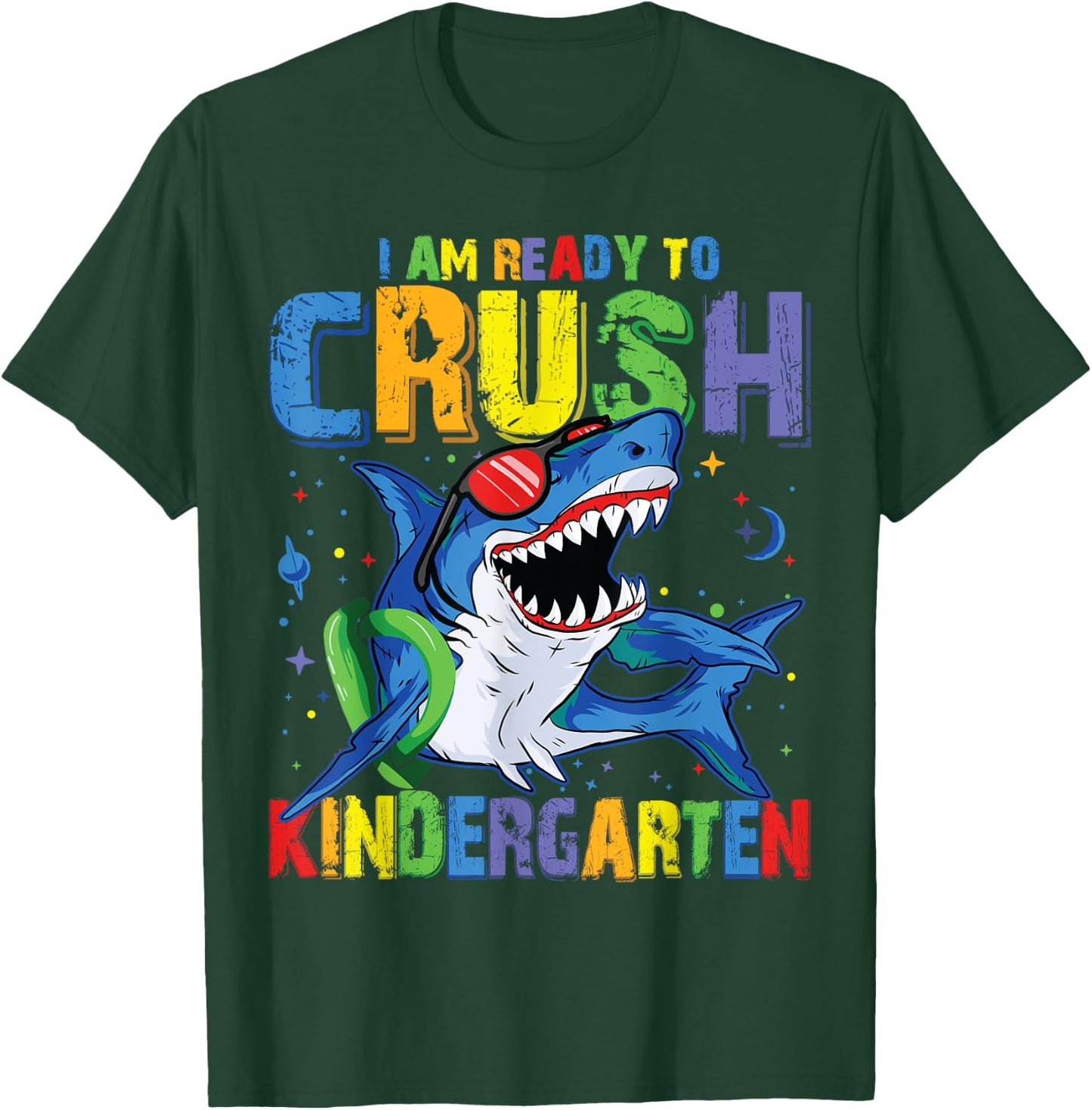 Shark Back to School for Boy I'm Ready To Crush Kindergarten T-Shirt - T-Shirt | Forest