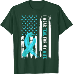 I Wear Teal For My Wife Cervical Cancer Awareness T-Shirt - T-Shirt | Forest