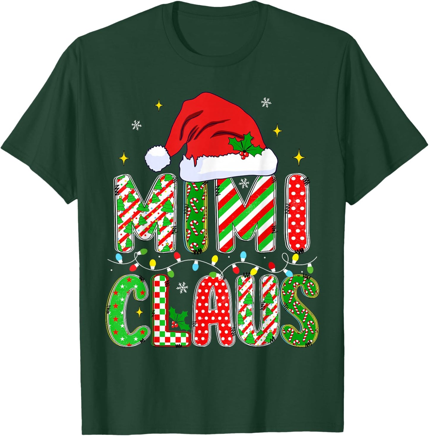 Christmas Mimi Claus Mom Women Family Matching Pajama T-Shirt - T-Shirt | Forest