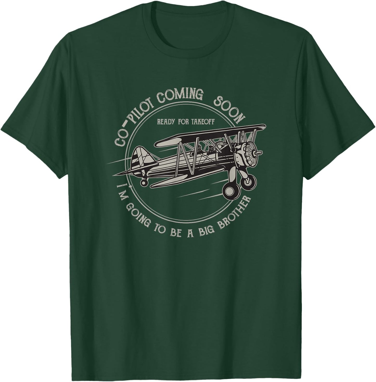 Going To Be A Big Brother Co-Pilot Aviation Plane T Shirt T-Shirt - T-Shirt | Forest