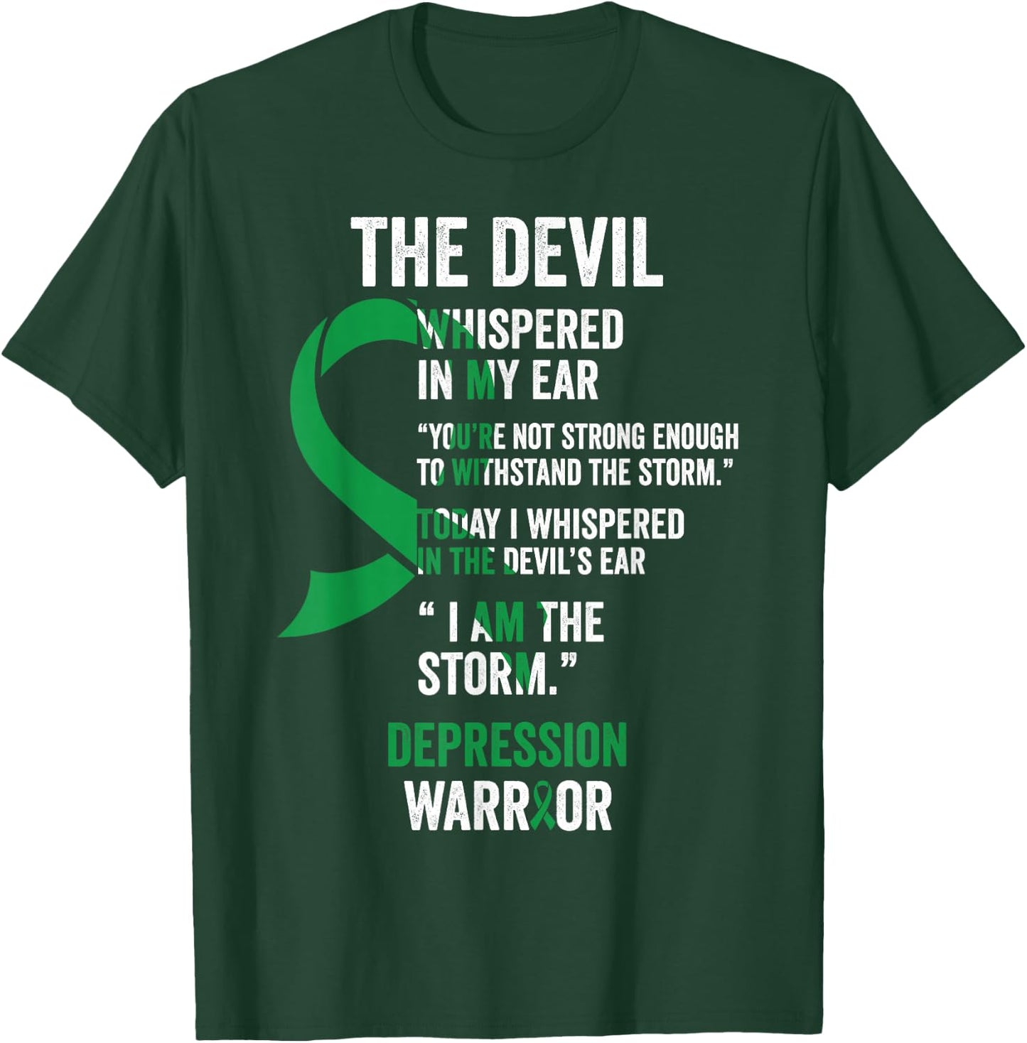 The Devil- Depression Awareness Support Ribbon T-Shirt - T-Shirt | Forest