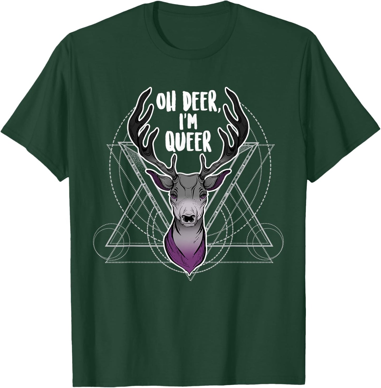 Asexual Oh Deer I'm Queer, Ace Pride Flag LGBT Festival Gay T-Shirt - T-Shirt | Forest