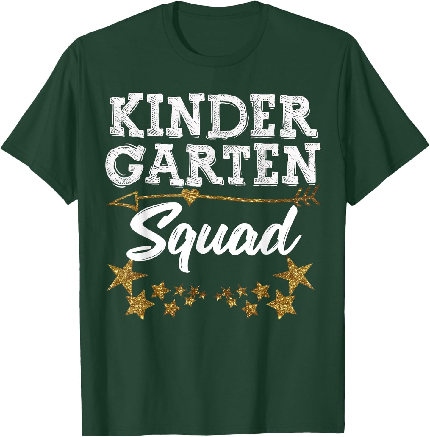 Kindergarten Squad Gold Star Fun Kids Back To School T-Shirt - T-Shirt | Forest