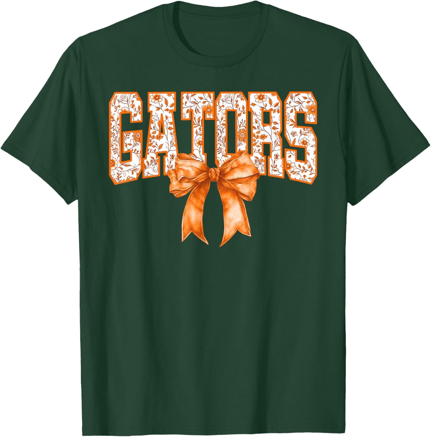 Gator Floral High School Sports Fan Team Spirit Mascot T-Shirt - T-Shirt | Forest