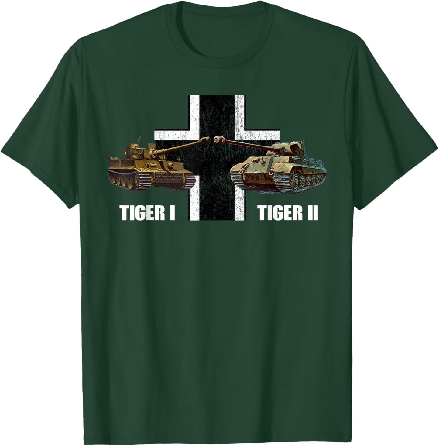 WW2 Panzer Armored Tiger I Tiger II German Heavy Tank T-Shirt - T-Shirt | Forest