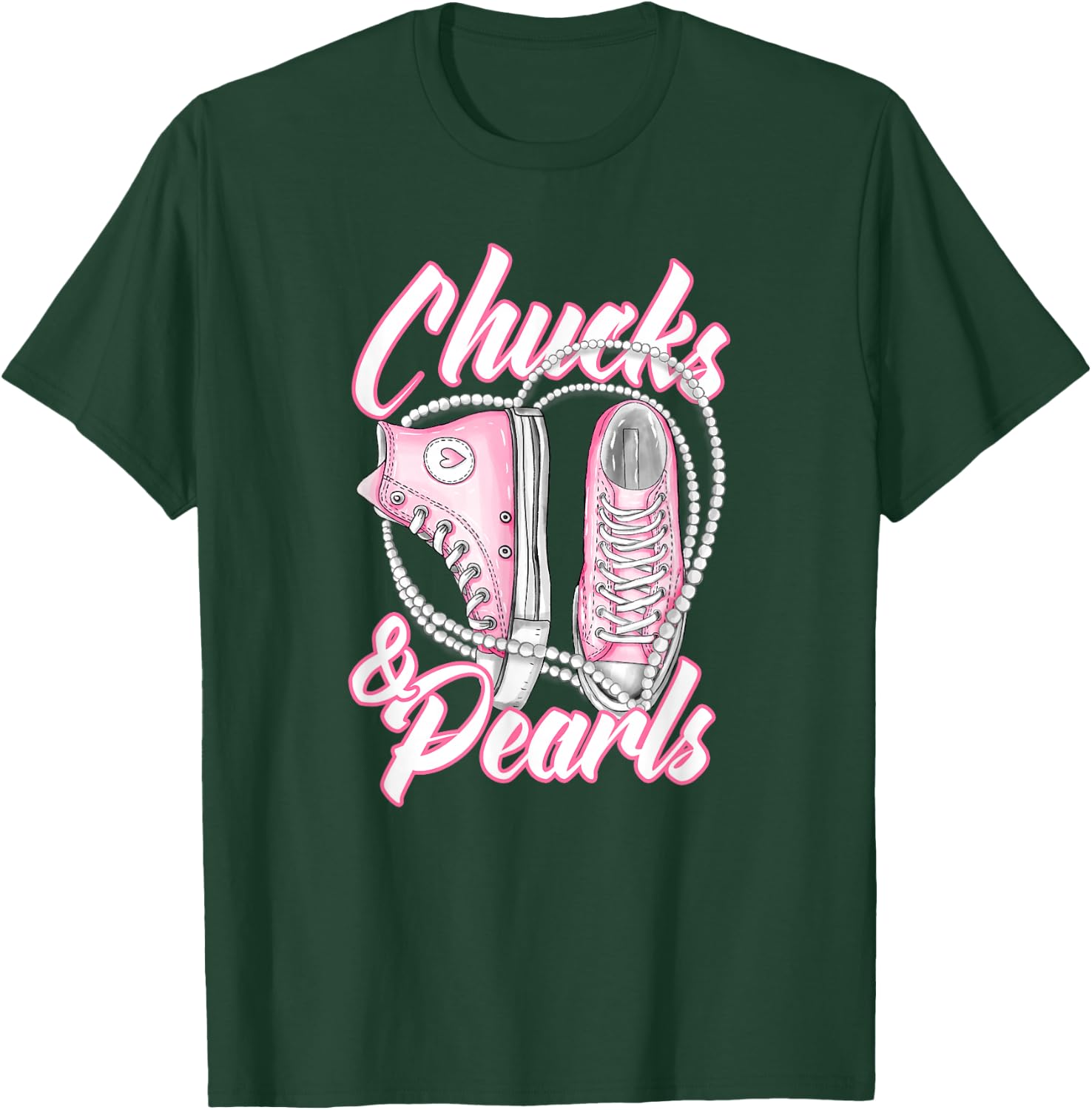 Chucks and Pearls T-Shirt - T-Shirt | Forest
