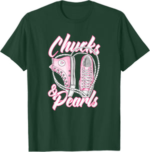 Chucks and Pearls T-Shirt - T-Shirt | Forest