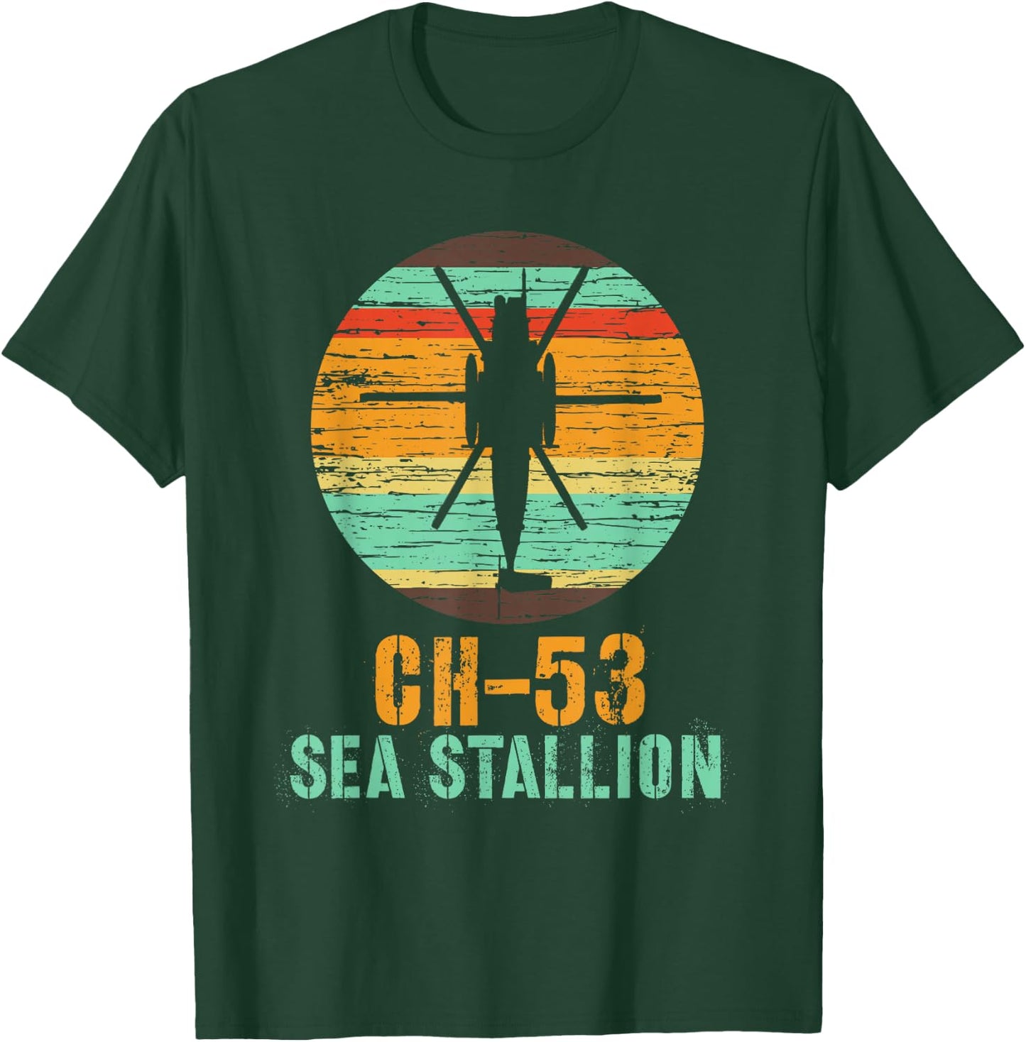 Vintage CH-53 Sea Stallion Helicopter Military Shirt T-Shirt - T-Shirt | Forest