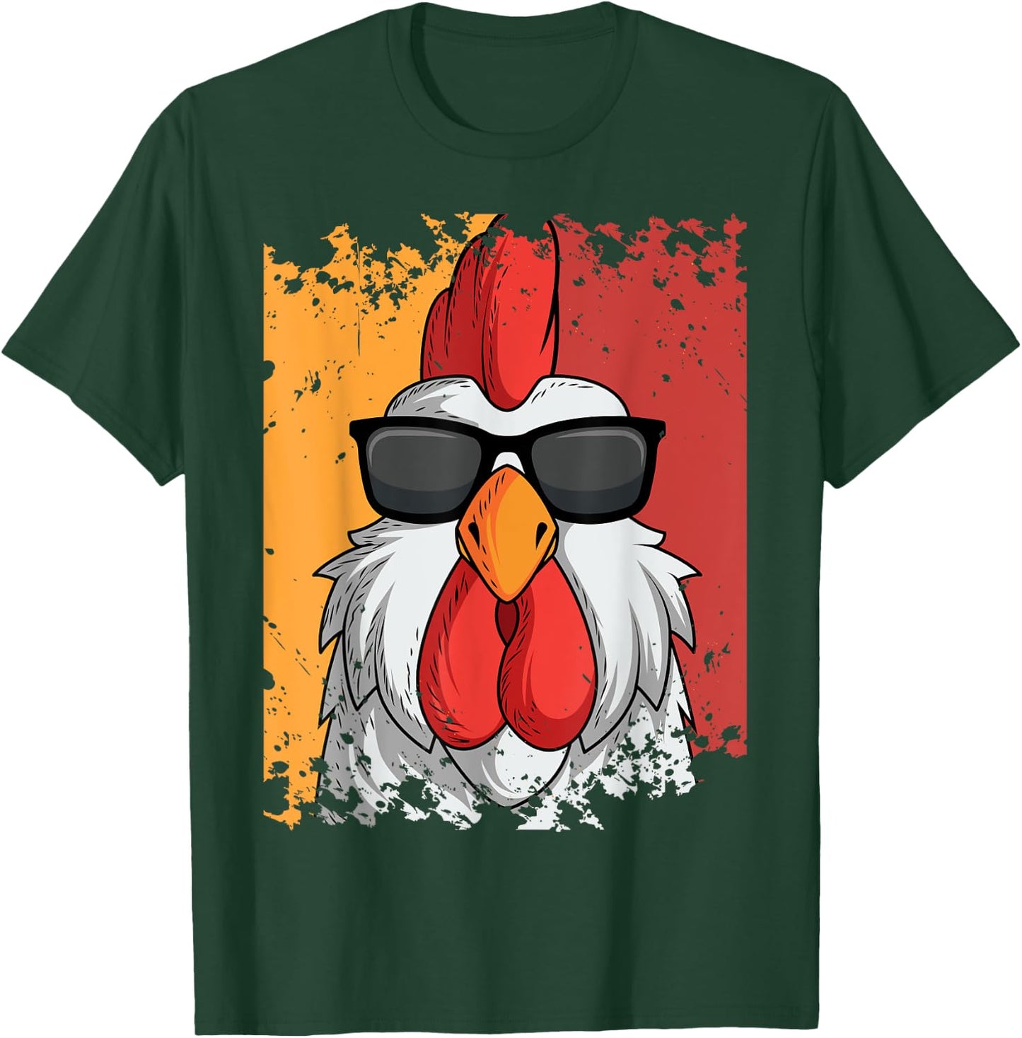 Rooster Retro Vintage Sunglasses Chicken Farm Poultry Lover T-Shirt - T-Shirt | Forest