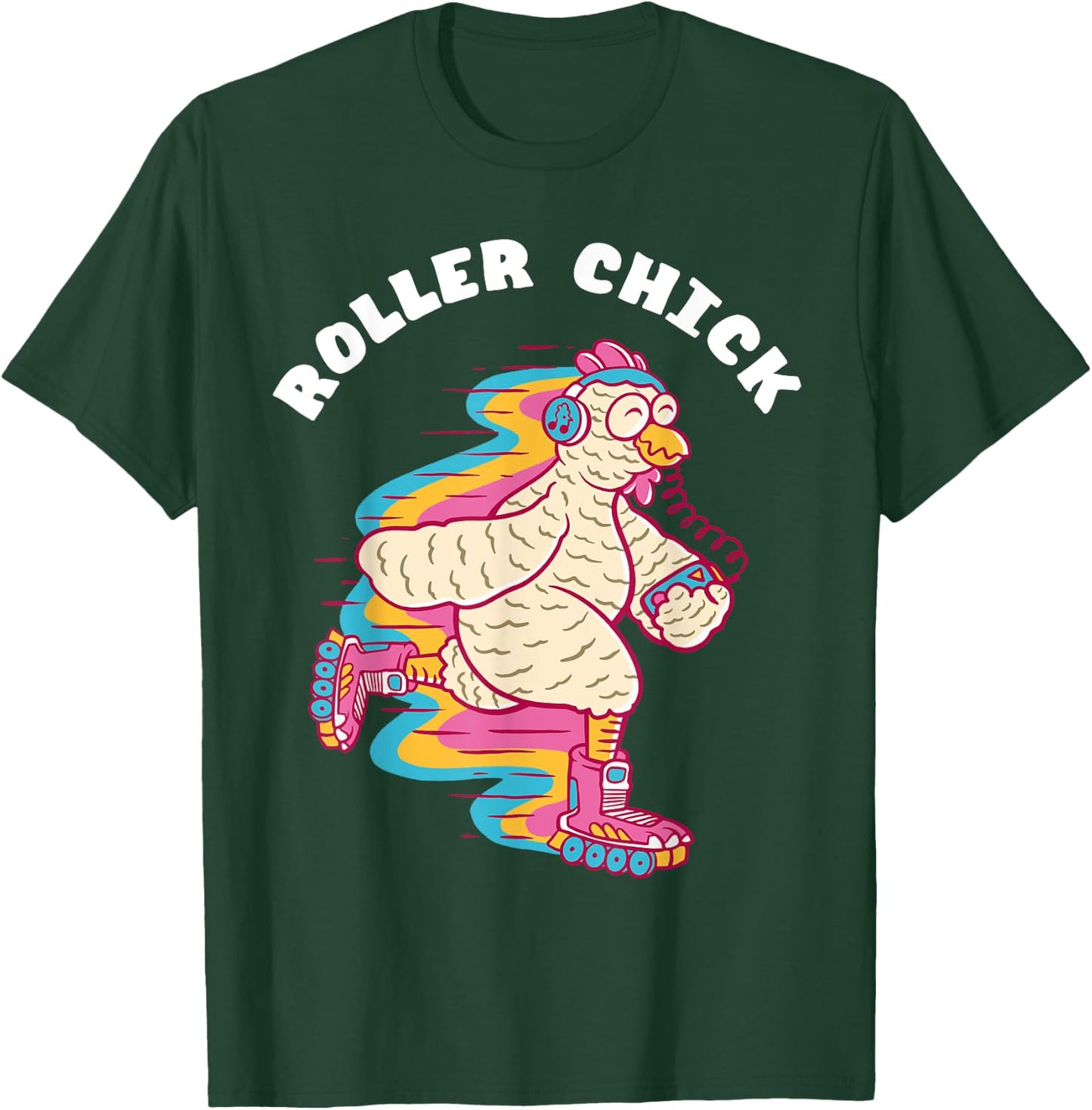 Roller Chick Roller Skater Chicken 80s Roller Skating T-Shirt - T-Shirt | Forest