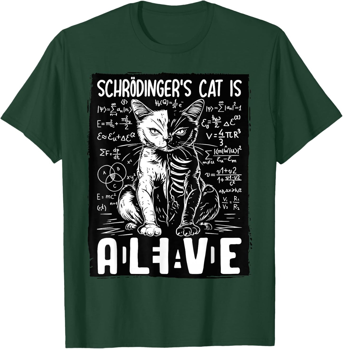 Schrodinger's Cat Dead And Alive Science T-Shirt - T-Shirt | Forest