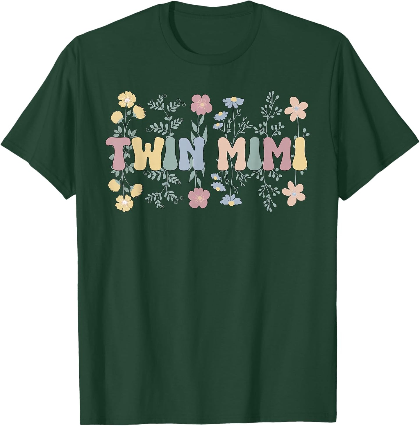 Twin Mimi Grandma Groovy Mimi Of Twins T-Shirt - T-Shirt | Forest