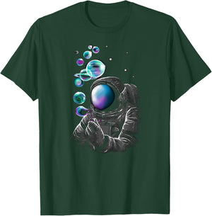 Funny Astronaut Blowing Bubbles In Space T-Shirt - T-Shirt | Forest
