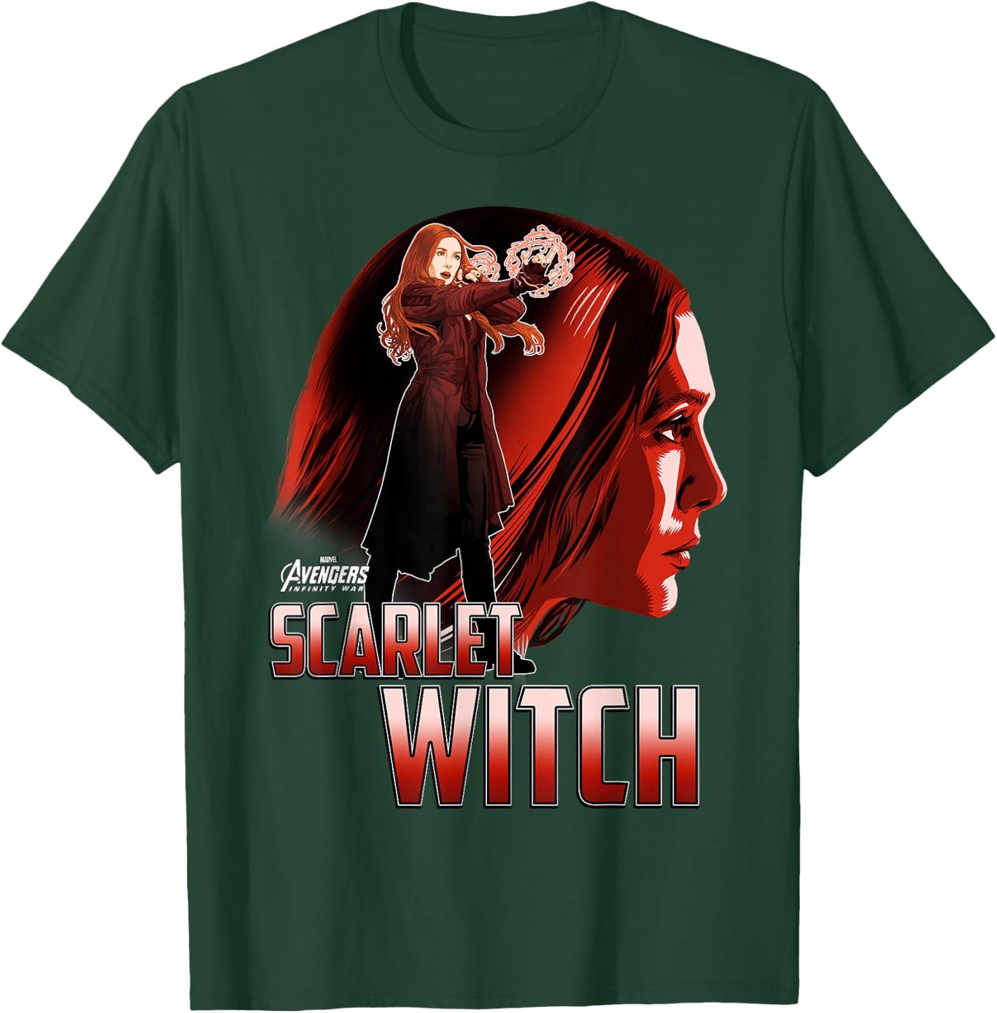 Marvel Infinity War Scarlet Witch Profile Graphic T-Shirt - T-Shirt | Forest