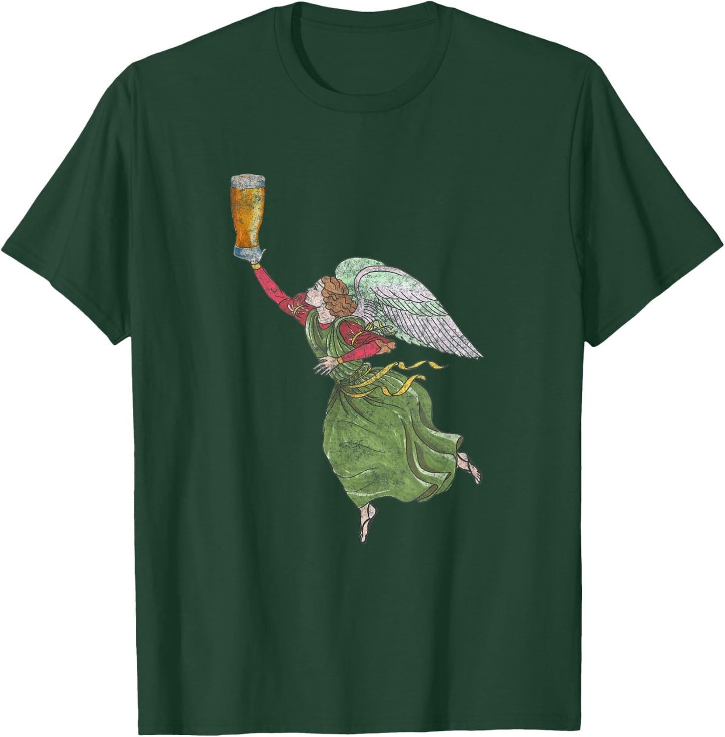 Vintage Angel Holding Beer T-Shirt - T-Shirt | Forest