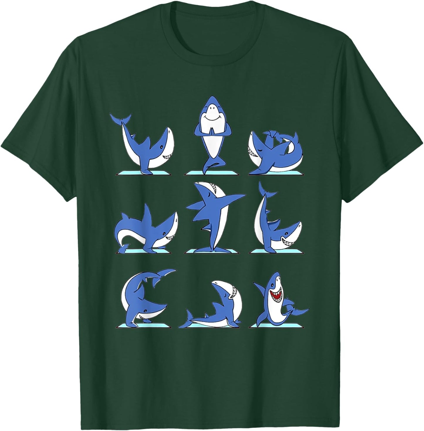 Sharks Yoga Poses Shark Namaste Lover T-Shirt - T-Shirt | Forest
