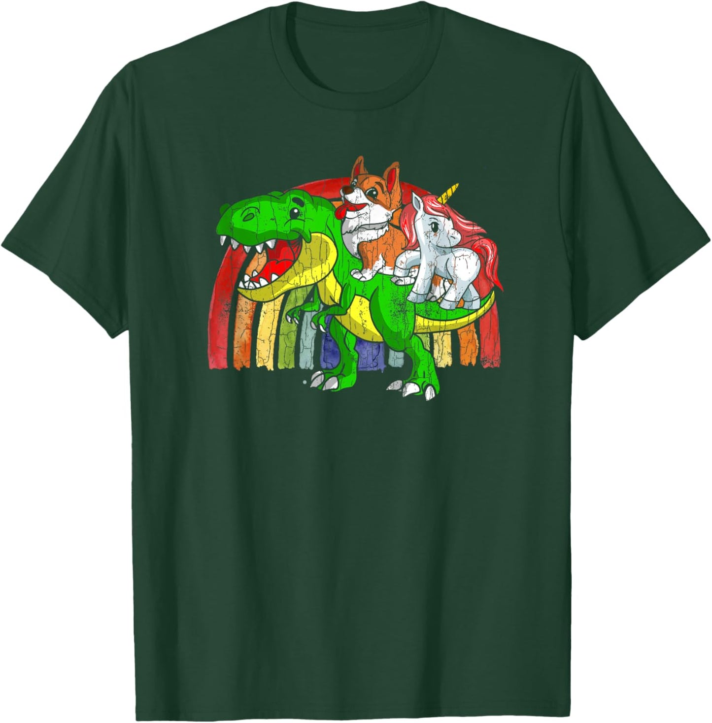 Australian Cattle Dog Unicorn Dinosaur Rex T-Shirt - T-Shirt | Forest