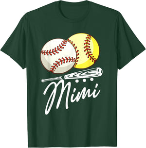 Ball Mimi Baseball Softball T-Shirt - T-Shirt | Forest
