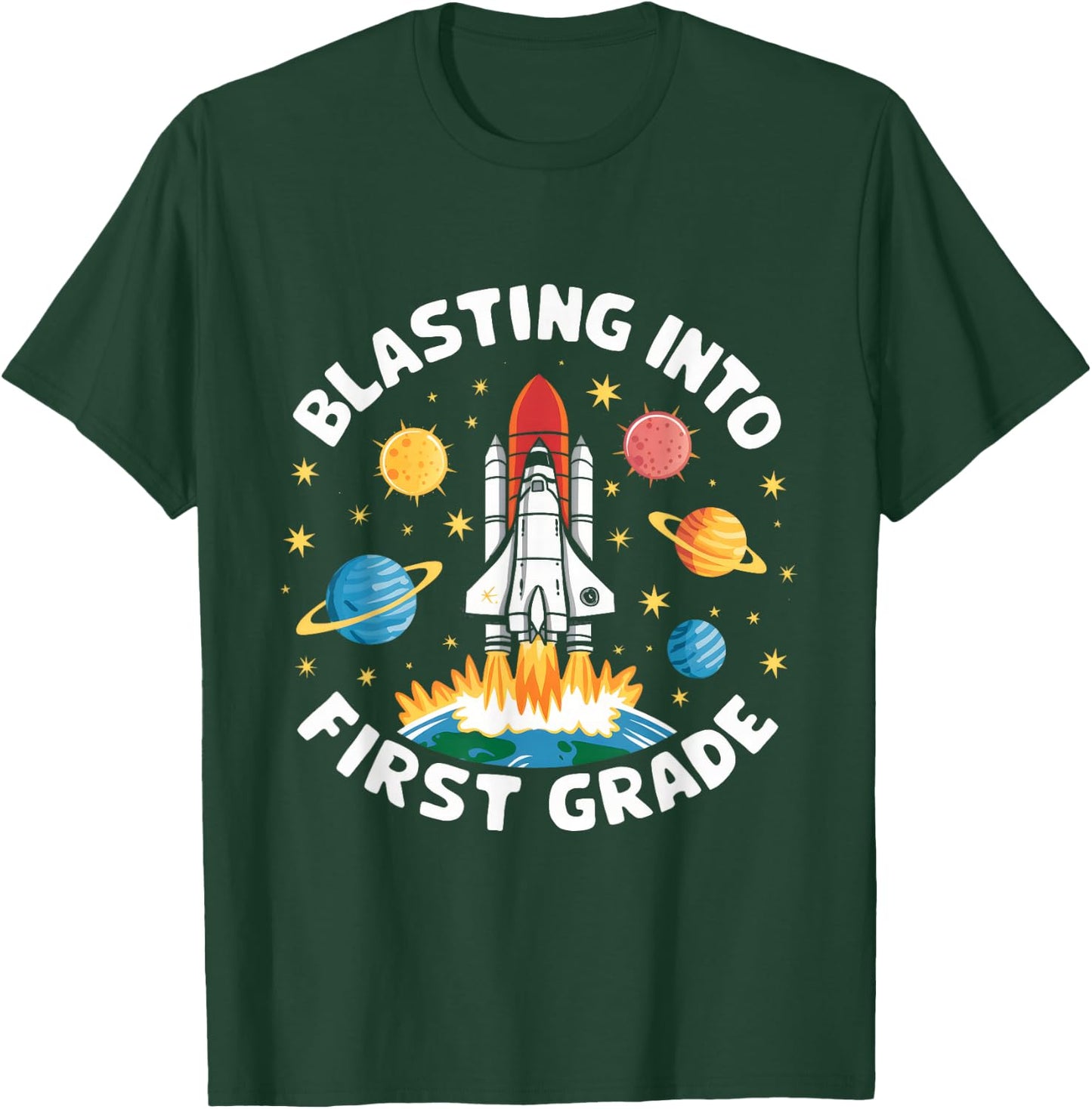 Space Astronaut 1st Grade Back To School Student Teacher T-Shirt - T-Shirt | Forest