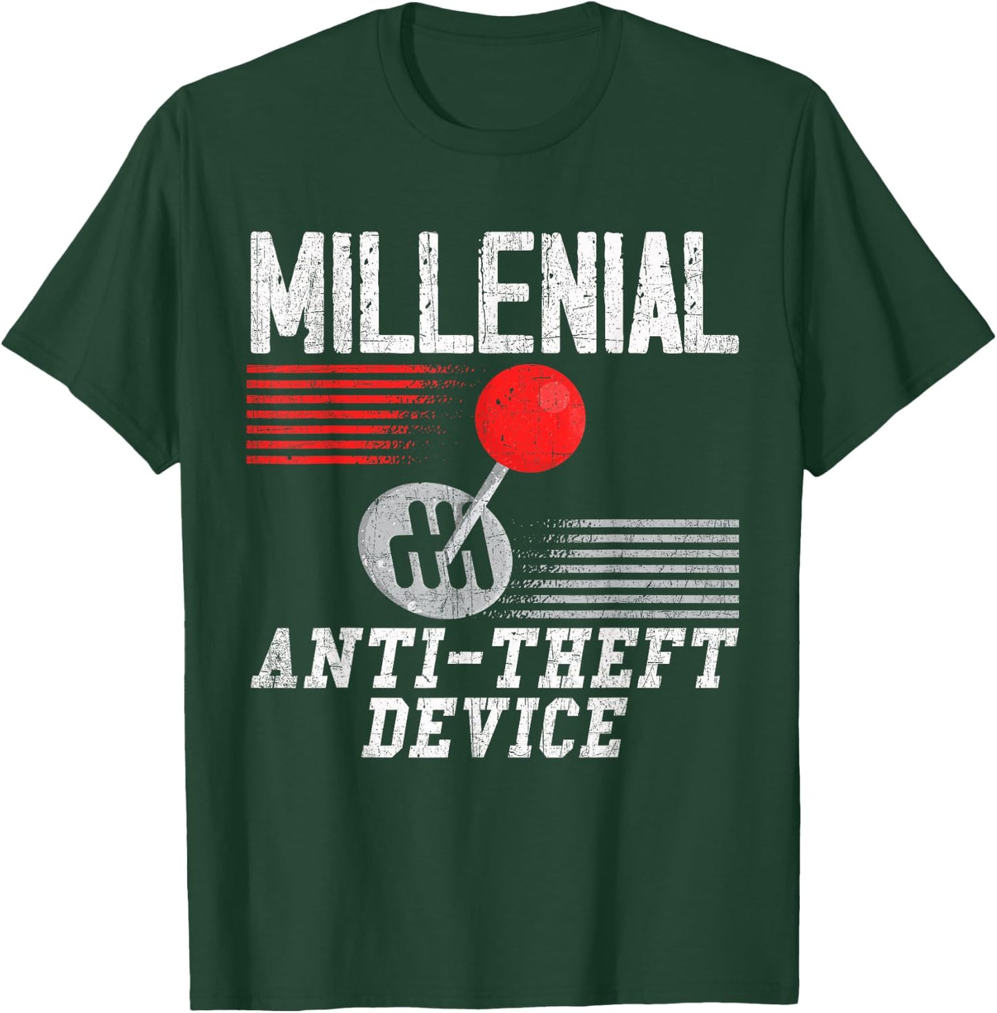 Millennial Anti-Theft Device Funny Manual Gear Box Novelty T-Shirt - T-Shirt | Forest