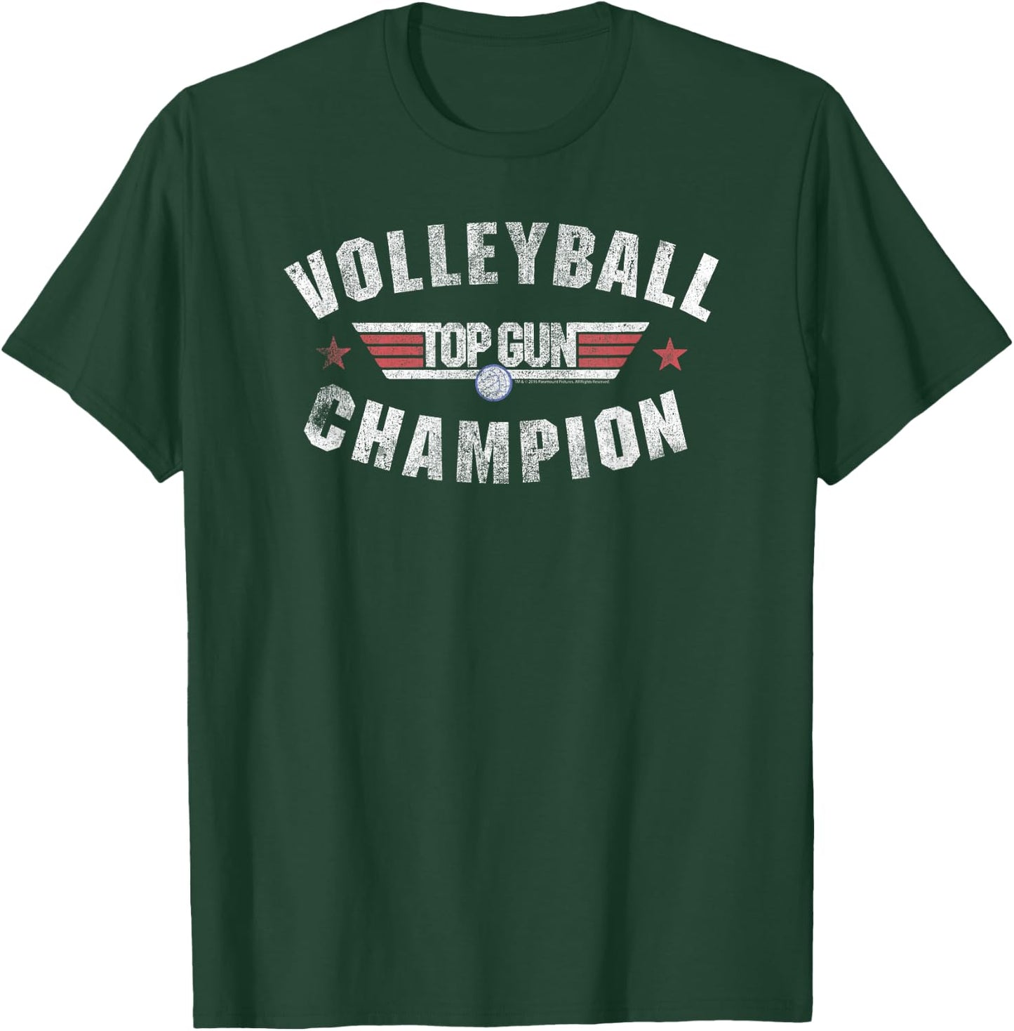 Top Gun Volleyball Champion Logo Action Movie T-Shirt - T-Shirt | Forest