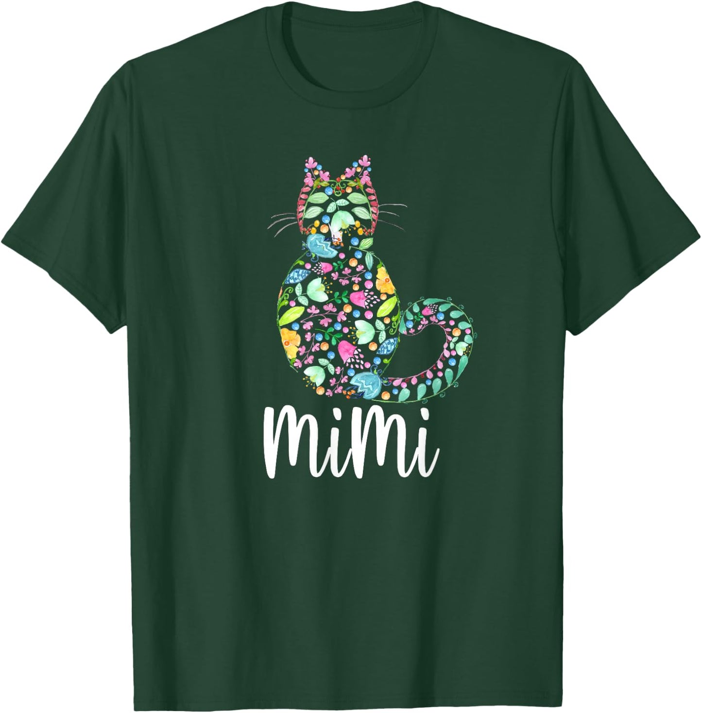 Mimi Floral Cat Grandma Cat Lover T-Shirt - T-Shirt | Forest