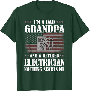 Dad Grandpa And A Retired Electrician Funny Retirement T-Shirt - T-Shirt | Forest