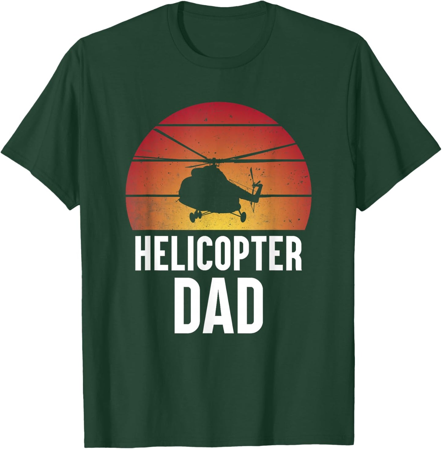 Helicopter Dad Men Boys Husband Aircraft Helicopter Pilot T-Shirt - T-Shirt | Forest