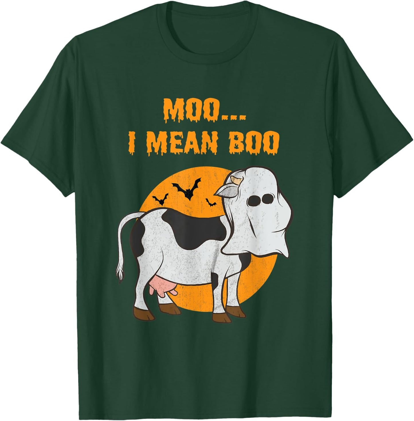 Ghost Cow Moo I Mean Boo T-Shirt - T-Shirt | Forest