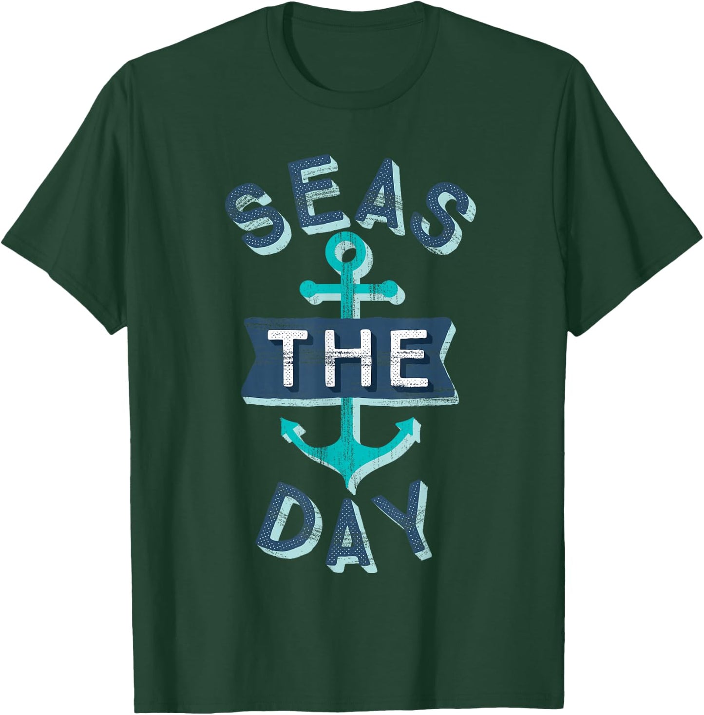 Nautical Bachelorette Party Sailing Gift Seas the Day Anchor T-Shirt - T-Shirt | Forest