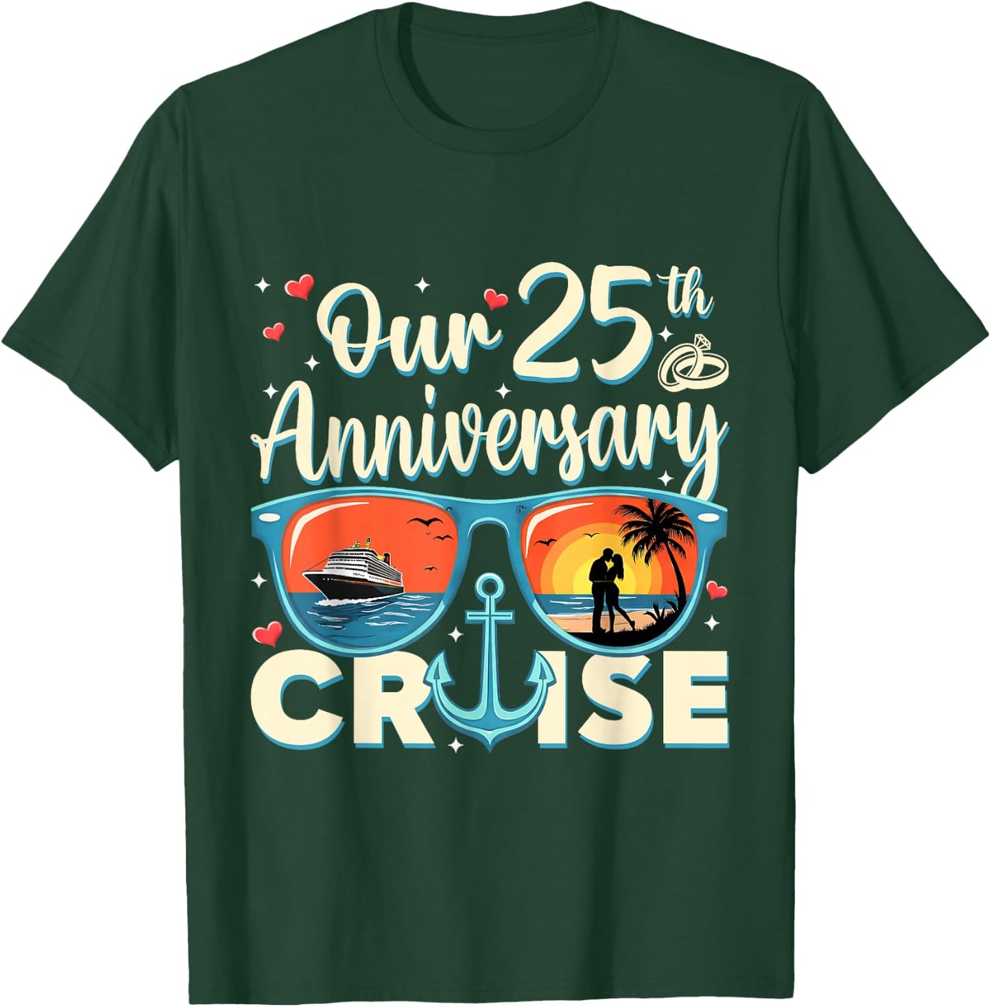 Our 25th Wedding Anniversary Cruise Vacation Couple Matching T-Shirt - T-Shirt | Forest