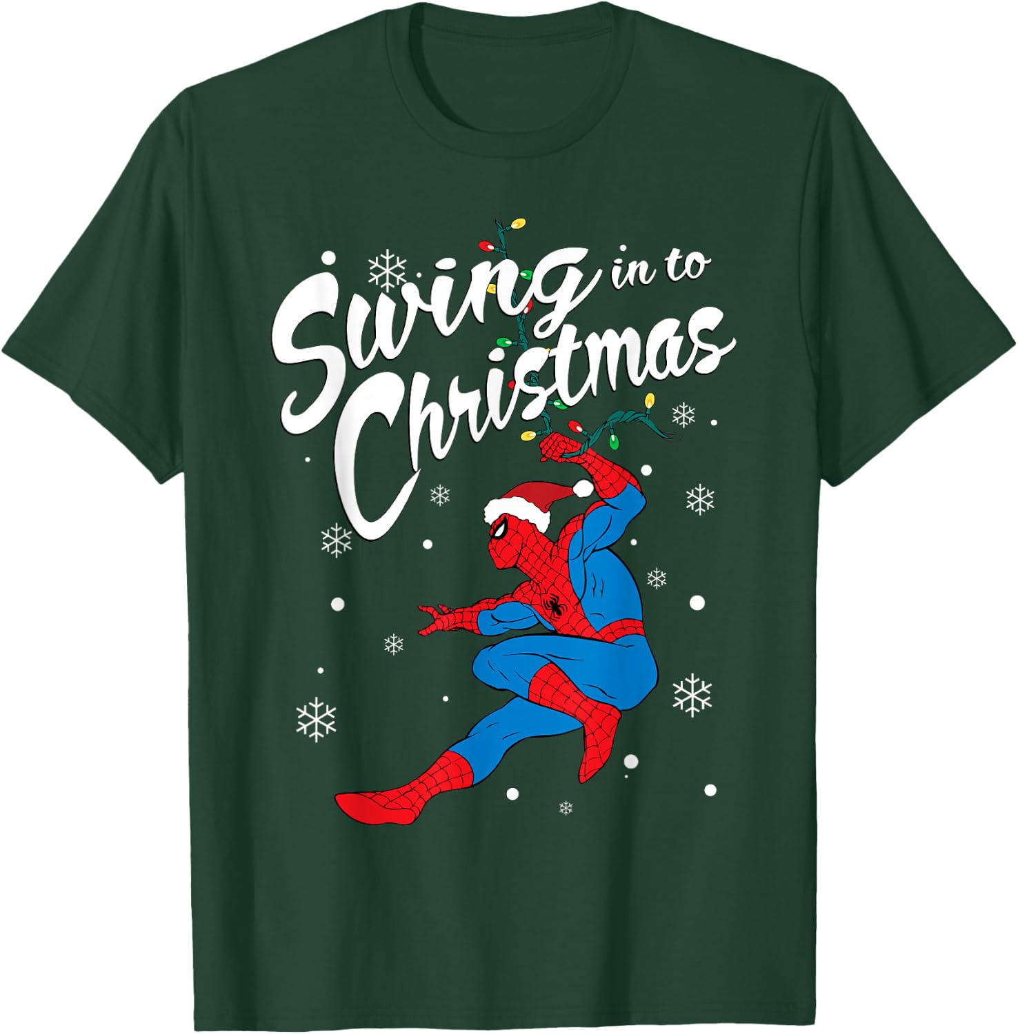 Marvel Spider-Man Swing in to Christmas T-Shirt - T-Shirt | Forest