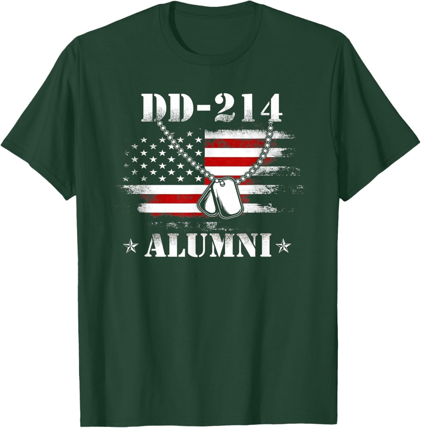 DD-214 Army Alumni Vintage American Flag Shirt Veteran T-Shirt - T-Shirt | Forest