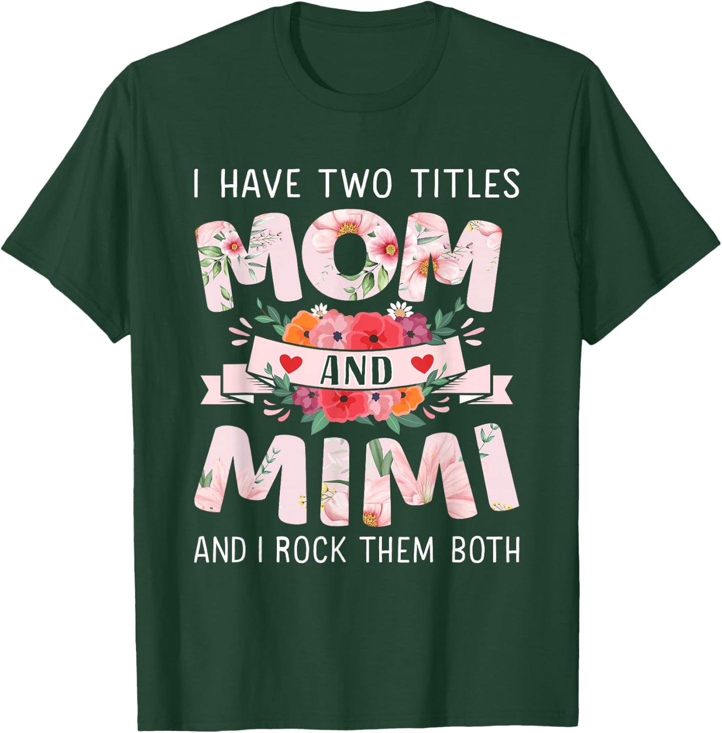 Two titles mom mimi rock for mothers day christmas birthday T-Shirt - T-Shirt | Forest