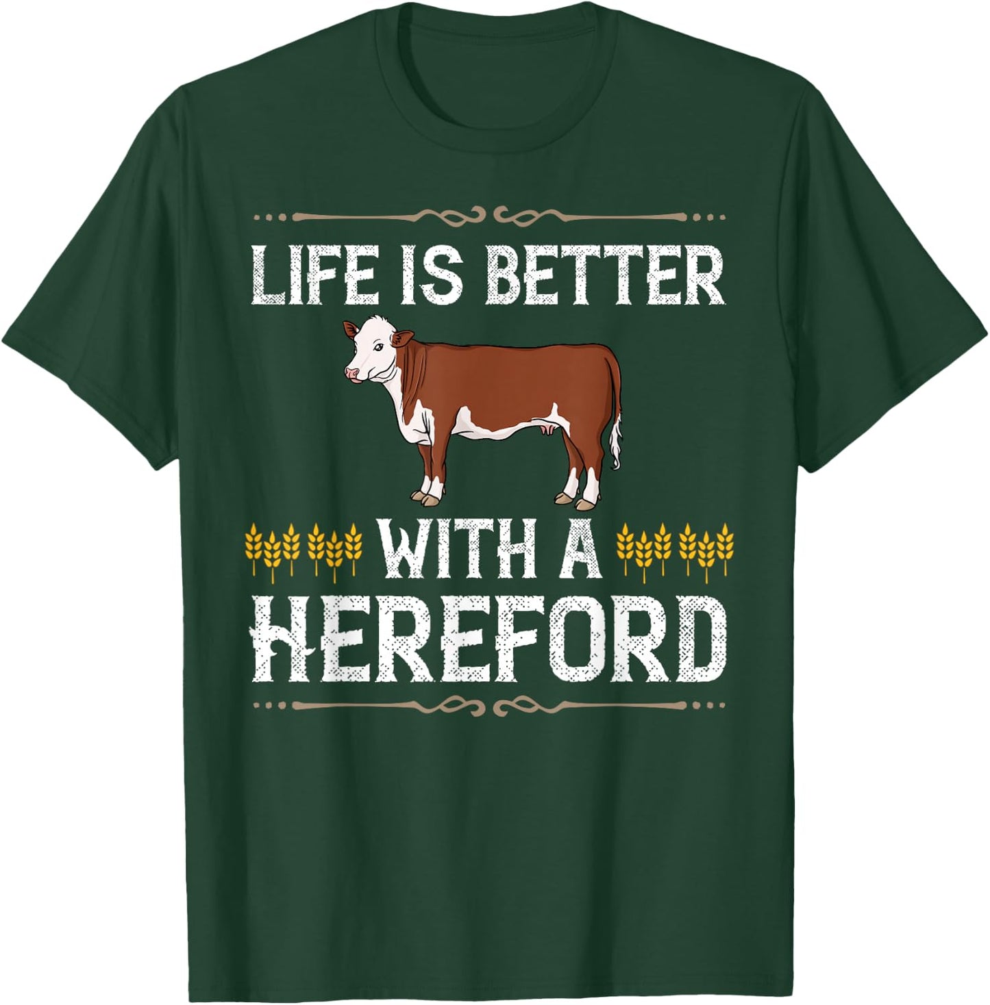 Hereford Cow Cattle Bull Beef Farm T-Shirt - T-Shirt | Forest