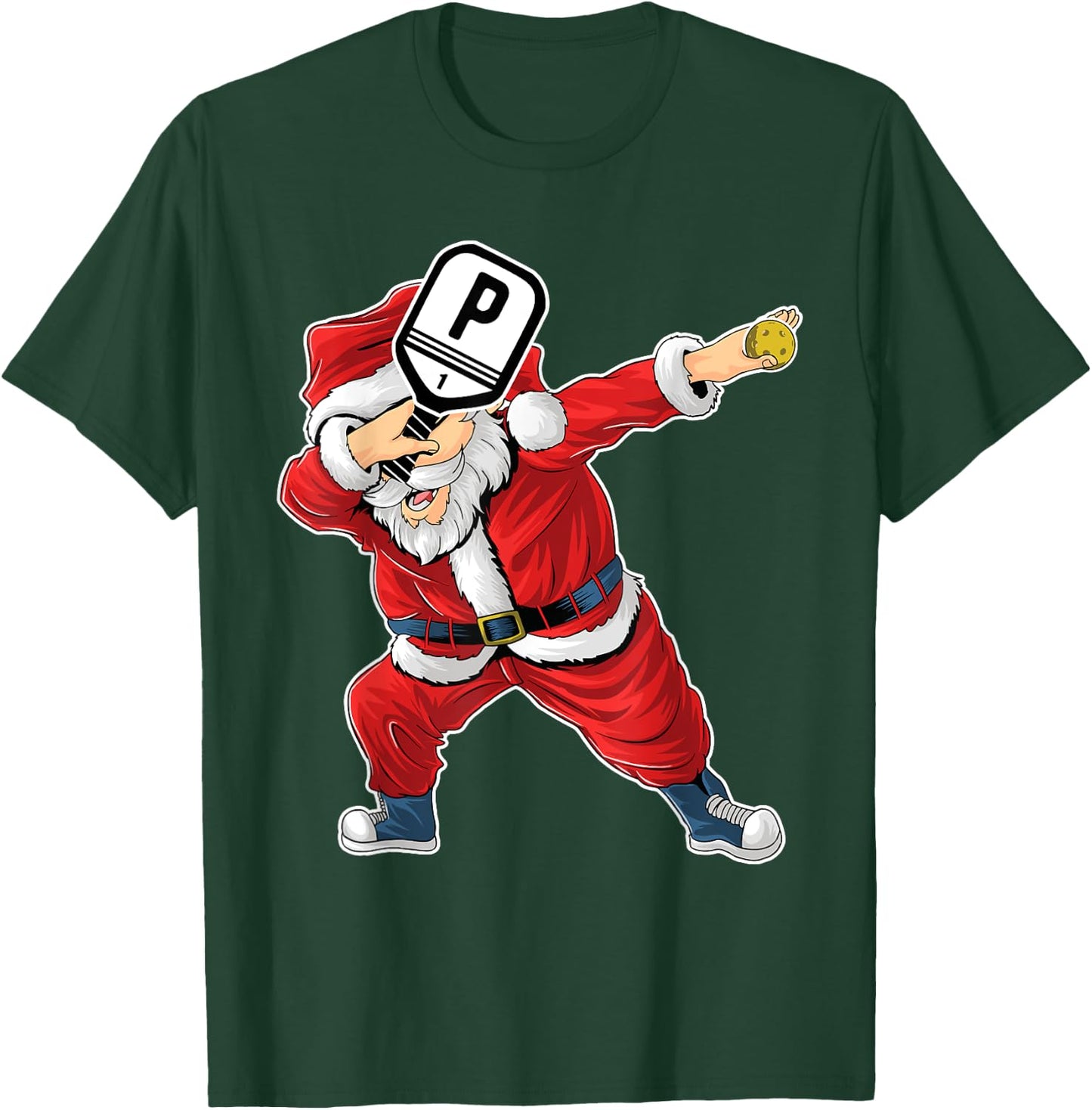 Santa Claus Pickleball Paddle Funny Pickleball Christmas T-Shirt - T-Shirt | Forest