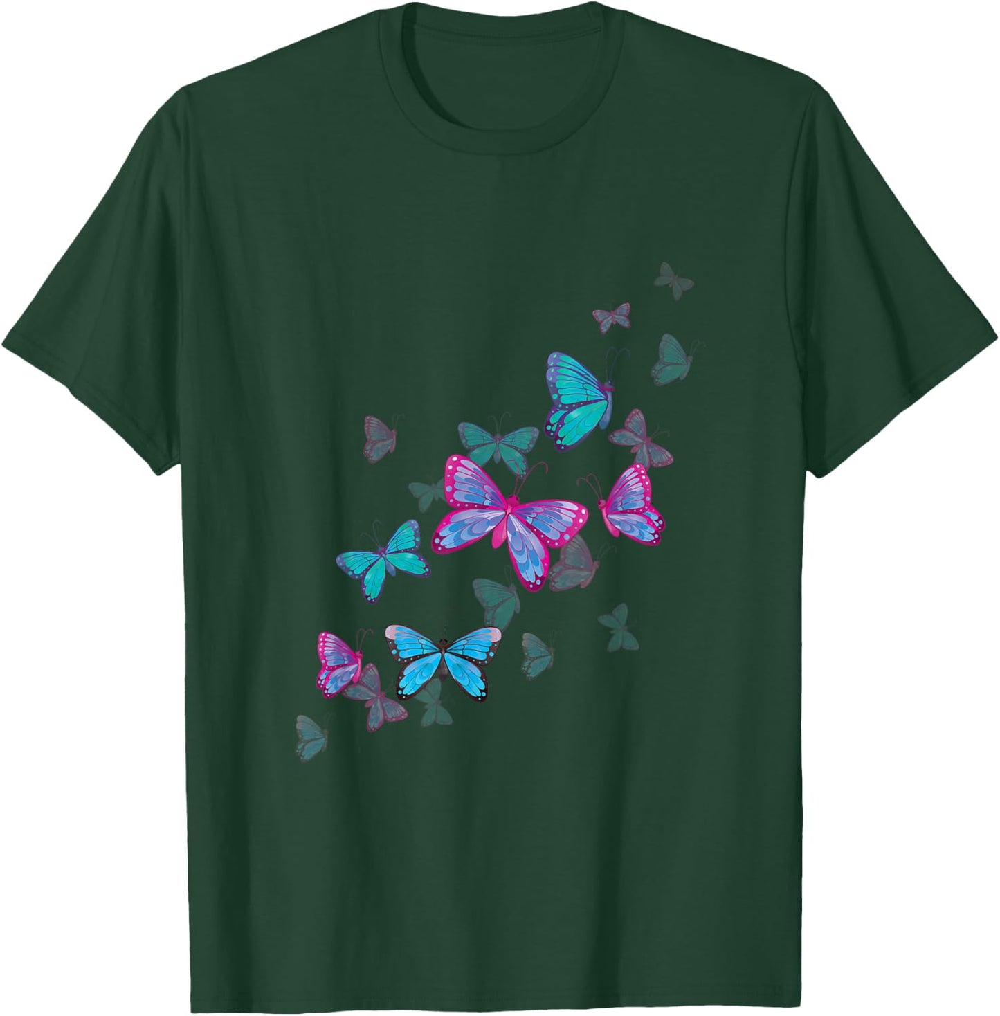 Butterflies Beautiful Colorful Butterfly Lepidoptera Spring T-Shirt - T-Shirt | Forest