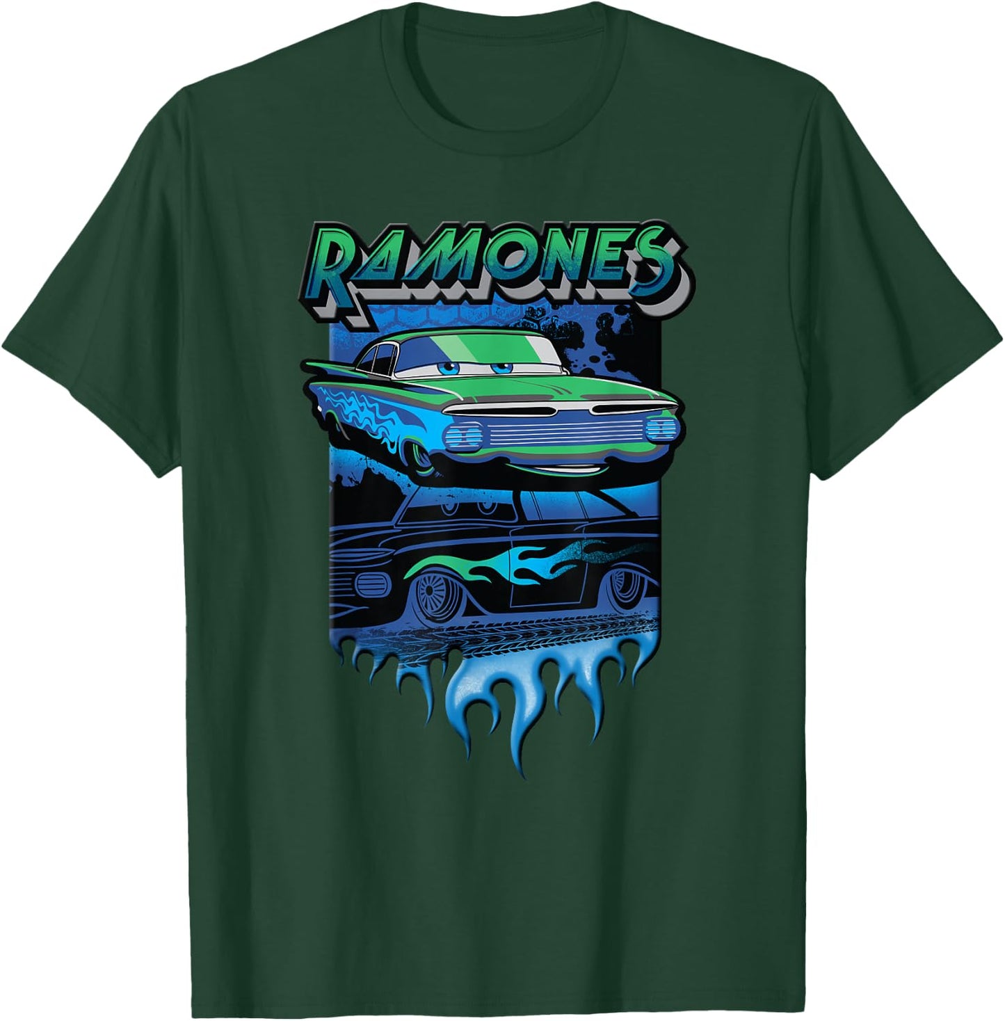 Disney Pixar Cars Ramones Big Flames T-Shirt - T-Shirt | Forest