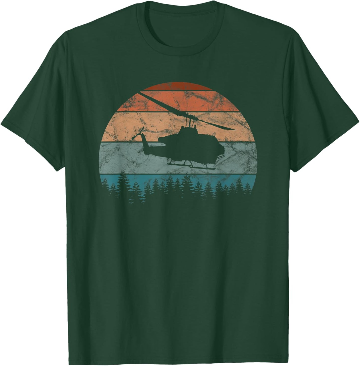 AH-1 Cobra Helicopter Retro Vintage T-Shirt - T-Shirt | Forest