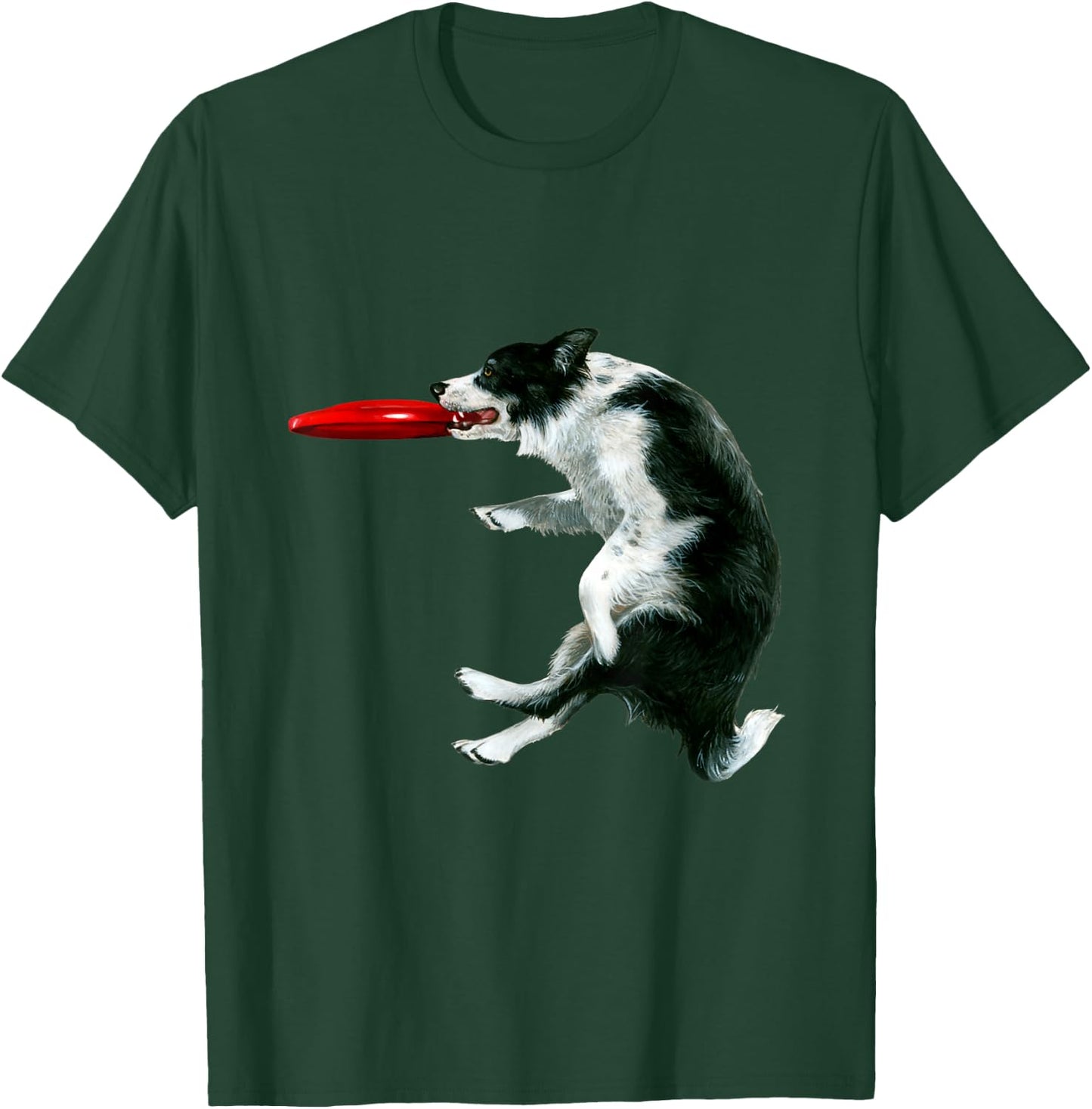 Frisbee Catch Border Collie Shirt T-Shirt - T-Shirt | Forest