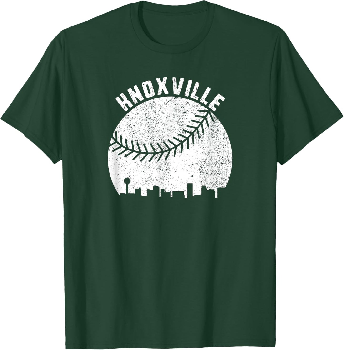 Knoxville Skyline Baseball Fan Vintage Knoxville TN Baseball T-Shirt - T-Shirt | Forest