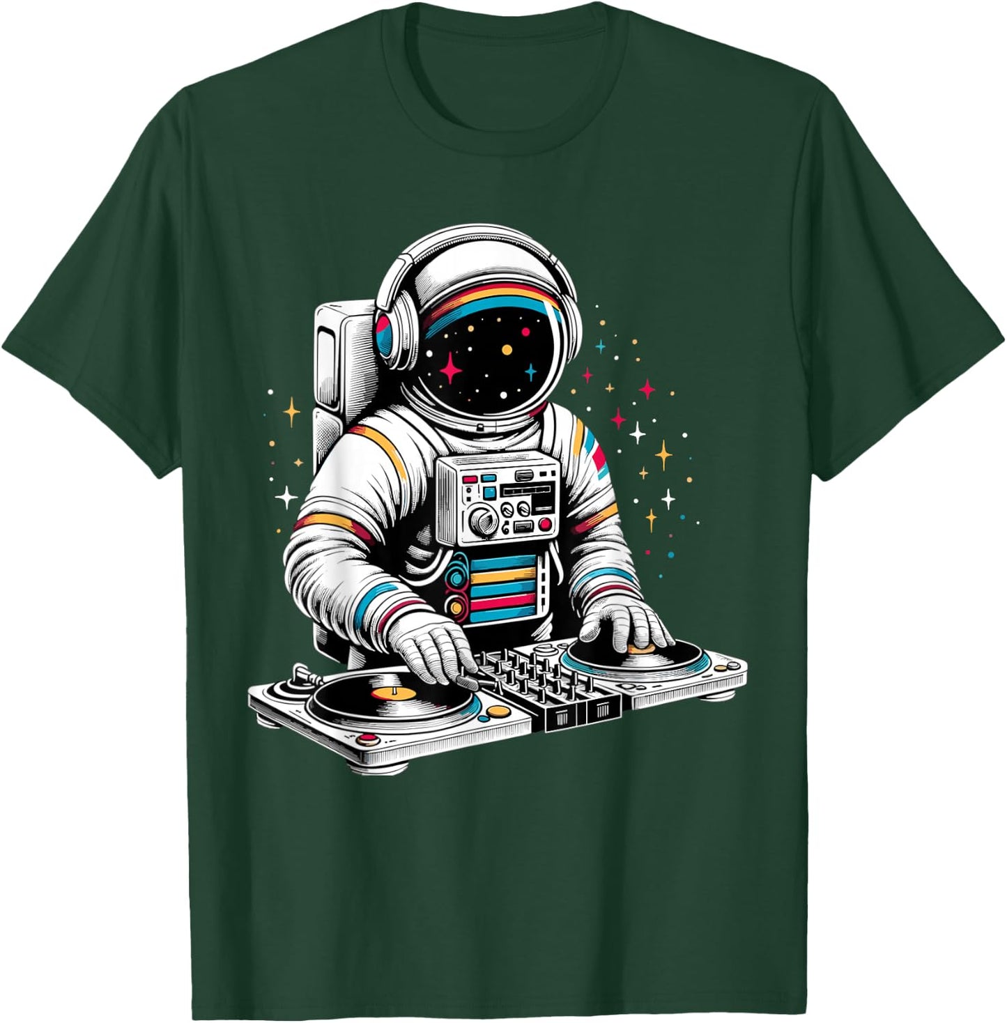 Astronaut DJ Planets Space T-Shirt - T-Shirt | Forest