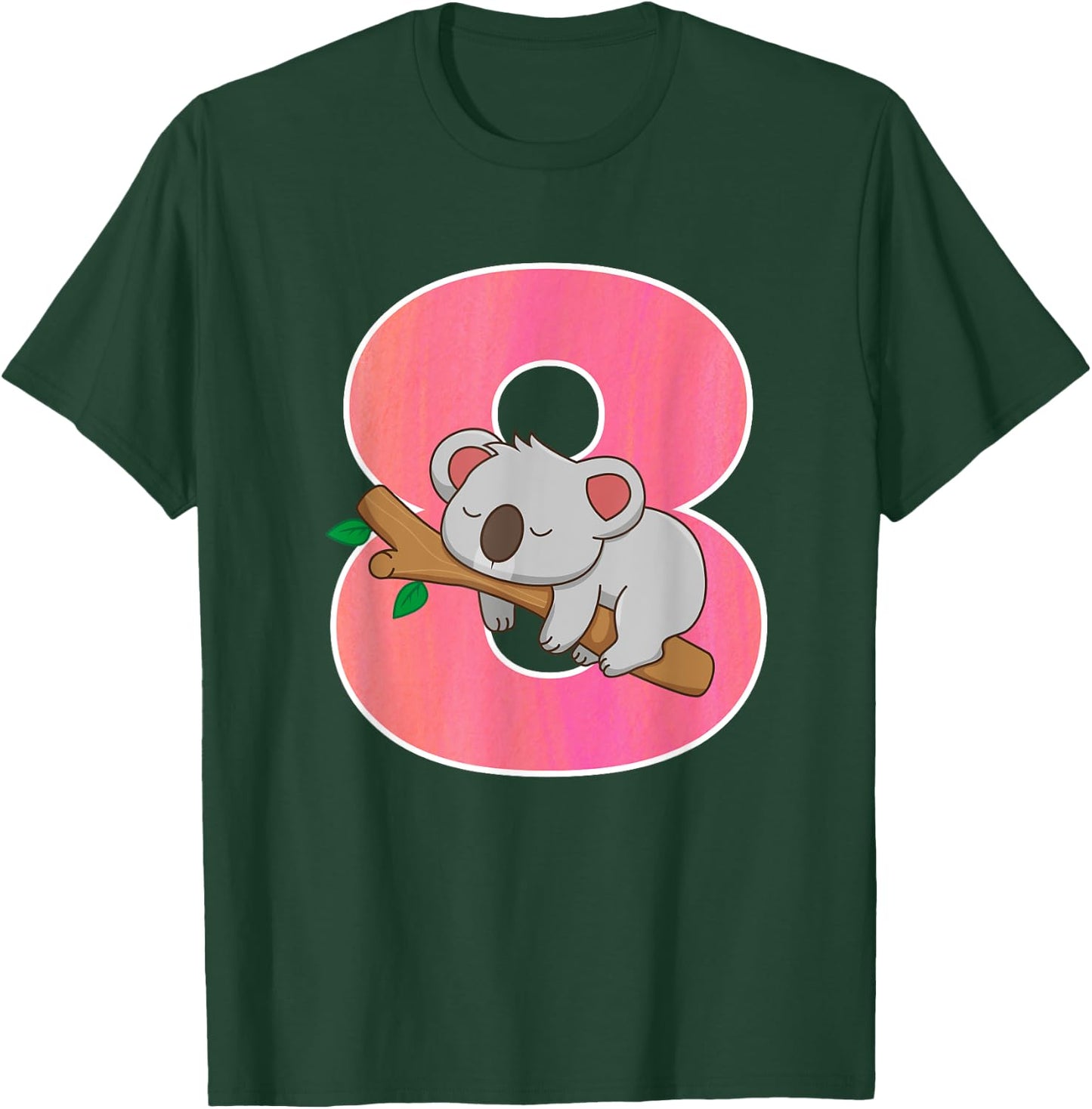 Koala Bear Girls 8th Birthday Turning 8 Koala Birthday T-Shirt - T-Shirt | Forest