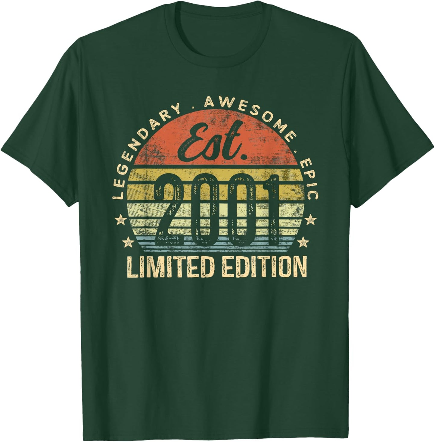 Est 2001 Limited Edition 24th Birthday Gifts 24 Year Old T-Shirt - T-Shirt | Forest