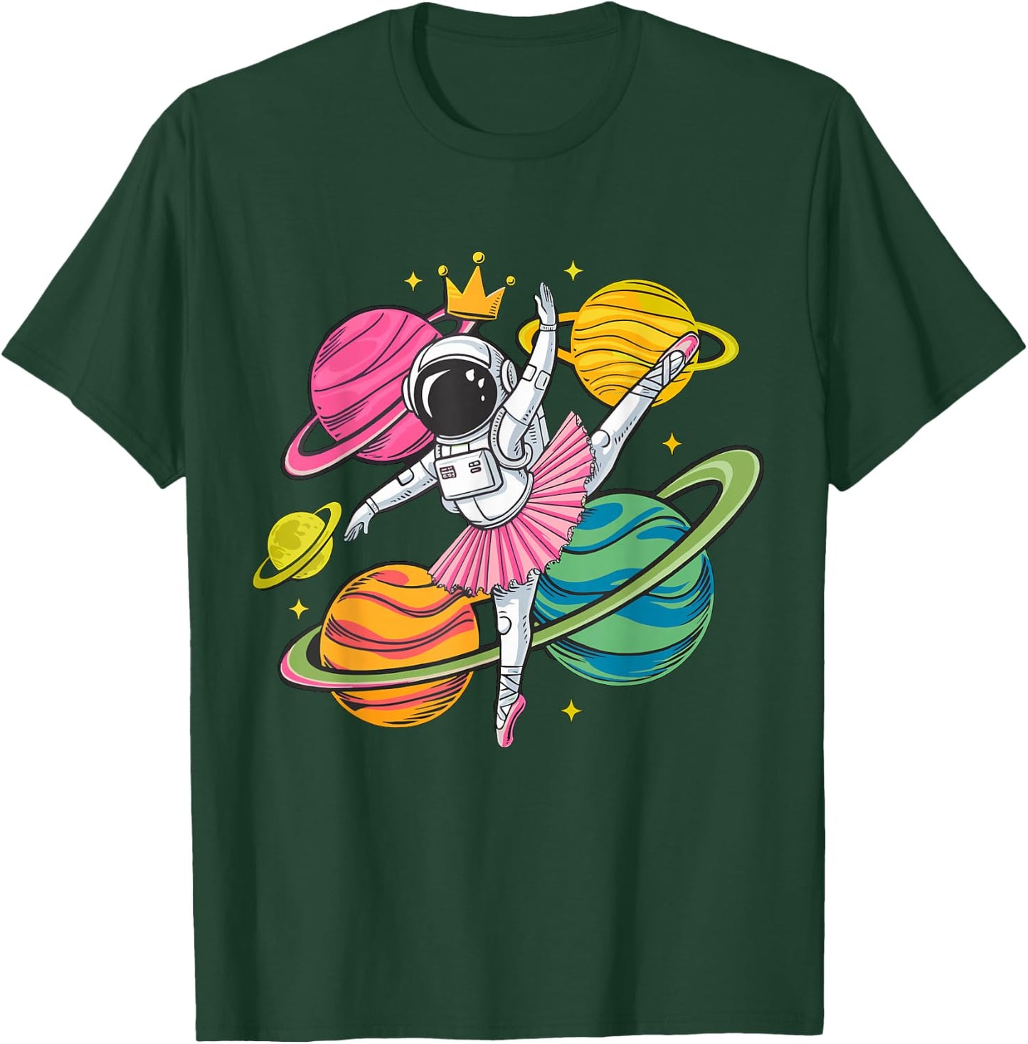 Ballerina Astronaut Space Dancing Dance Girl T-Shirt - T-Shirt | Forest
