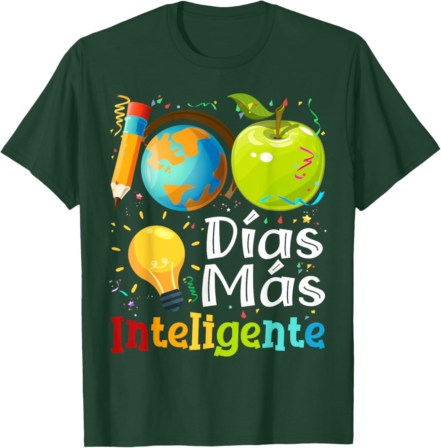 100 Dias mas inteligente Spanish Teacher 100th Day School Women Kids T-Shirt - T-Shirt | Forest